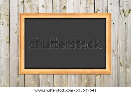 Chalkboard on the wood wall
