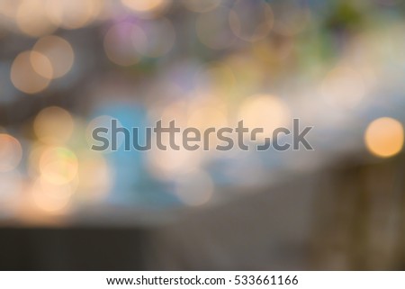 Bokeh light background of beautiful wedding garden at night / color tone tuned