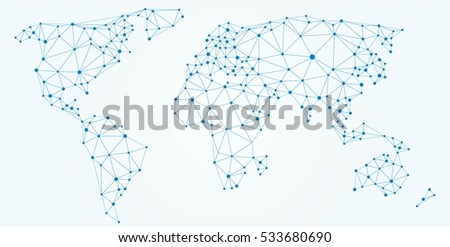 Polygonal world map