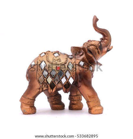 figurine an elephant isolated on white