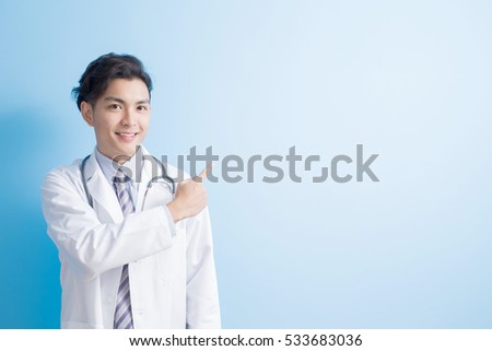 male doctor show something to you, asian
