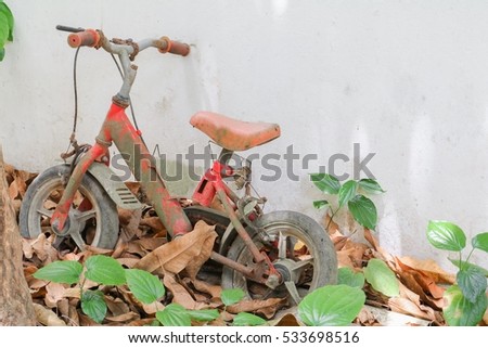 bicycle Antique  Broken  Old at decay and rust