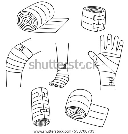 vector set of medical bandage