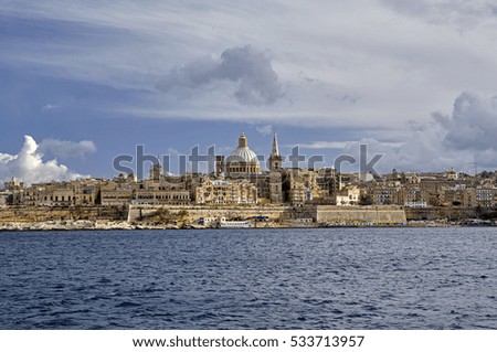 Skyline of Valletta, the Capital city of Malta