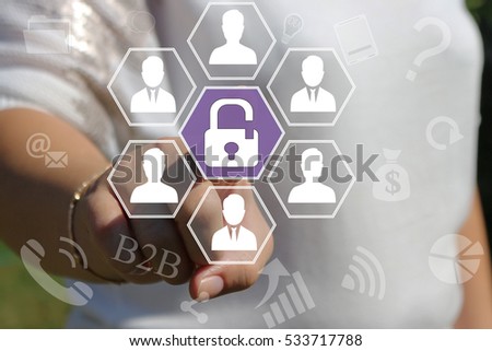 Businesswoman pushing icon of security shield business from viruses on the Internet on the touch screen in the web network . 