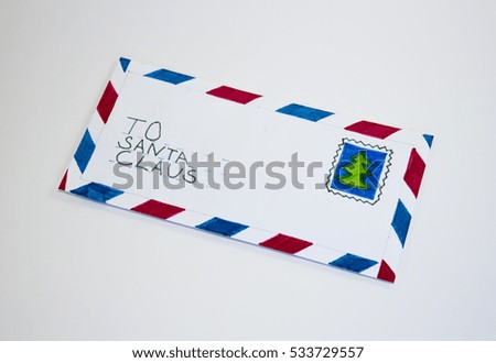 Letters to Santa Claus isolated Envelope