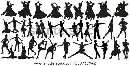 Dance silhouettes Royalty-Free Stock Photo #533767942