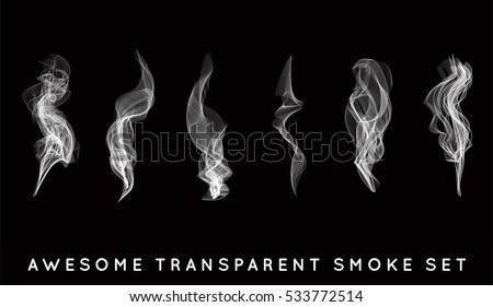 Set of digital realistic smoke vector illustration