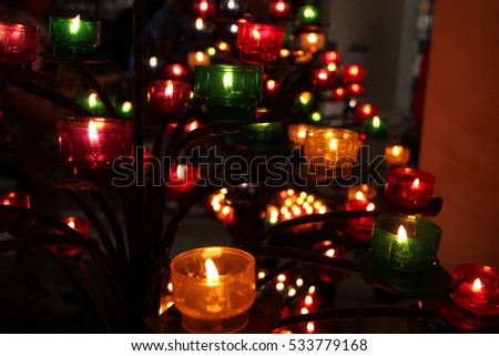 Candles of a Church, with different colors