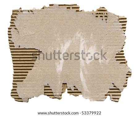 Textured cardboard with torn edges isolated over white