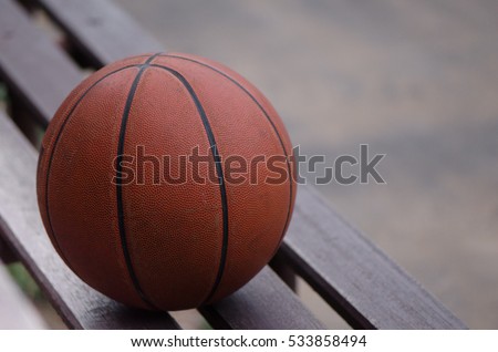 basketball on bench