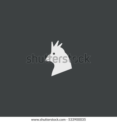 chicken icon isolated on black background