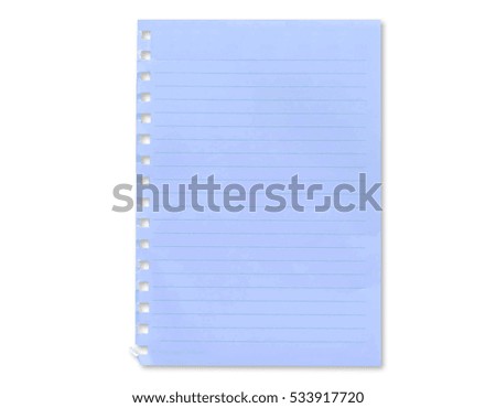 Blank white paper on white background with clipping path