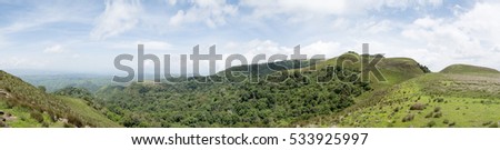 Panoramic picture of Mont Oku, wilderness landscape, Cameroon.