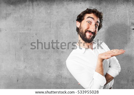 young funny man showing gesture