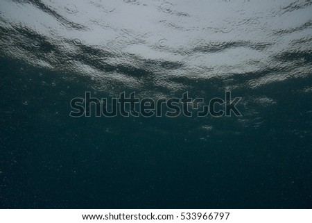 rain drops from underwater