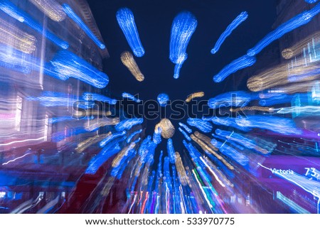 Lights blurred into bokeh circles background.