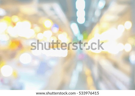 Abstract blurred of bokeh light background at the supermarket