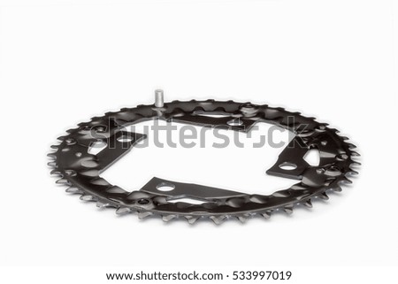 Black bicycle crank on a white background