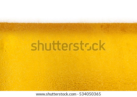 Droplets on freshly poured beer, droplets on freshly poured beer background and texture