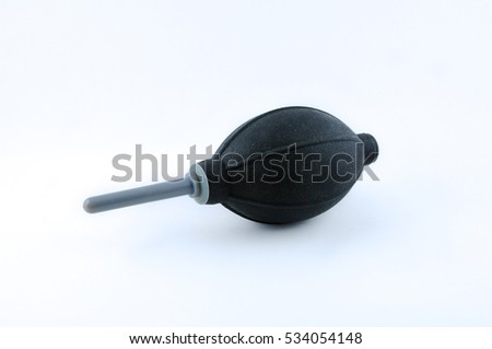 Silicone blower or Rubber Air Pump Dust Cleaner for camera and lenses isolated on white background
