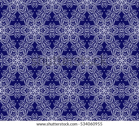 Luxury floral ornament. seamless pattern. blue and grey color. raster copy illustration. for wallpaper, invitation, holiday background