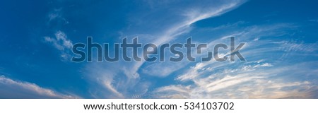 panorama image of blue sky on day time for background