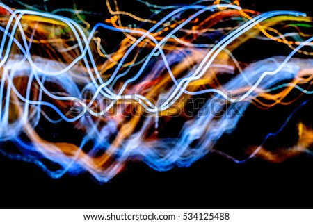 Abstract blurred Color light ,Night Light abstract background.Moving colorful lines of abstract background.