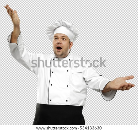 Cook chef making food. Photo make in studio in fifty million pixels resolution and image with saved path. 