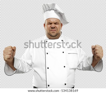 Cook chef making food. Photo make in studio with highest resolution fifty million pixels and saved path. 