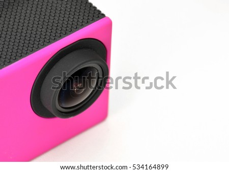 camera's action of color Fuchsia on background white