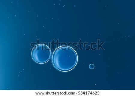 Macro air bubbles in water on a blue background, concept such as ecology and other your successful projects