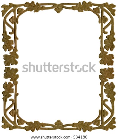 Antique oak leaf and acorn frame. Work path. Just drop in your image.