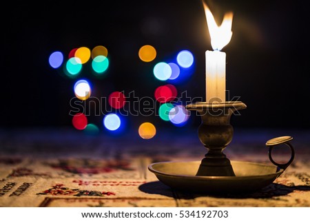 Christmas candle with light