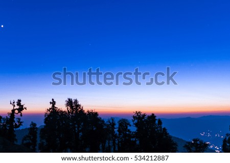 Twilight in Himalayas of Uttrakhand India