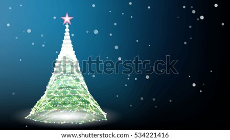 Card with christmas tree and snow Vector