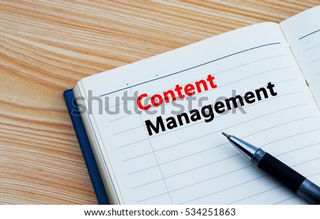 Content Management text written on a diary