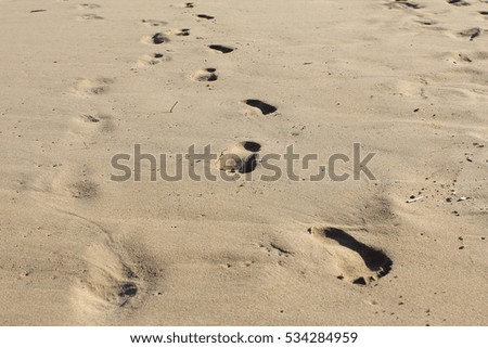 Foot prints on the beach, Fig Tree Bay, Protaras, Cyprus