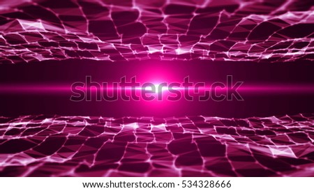Abstract background with triangles and flares. Technology background