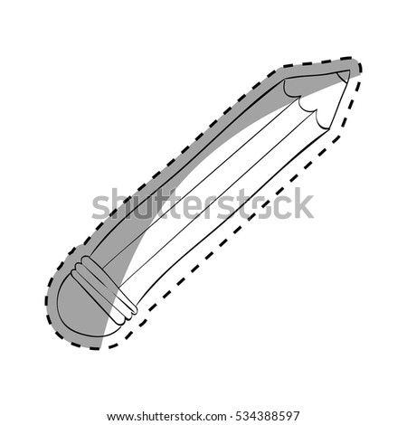 Wooden pencil utensil icon vector illustration graphic design