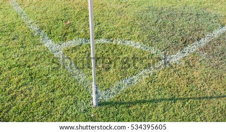 lines of football corner with flag