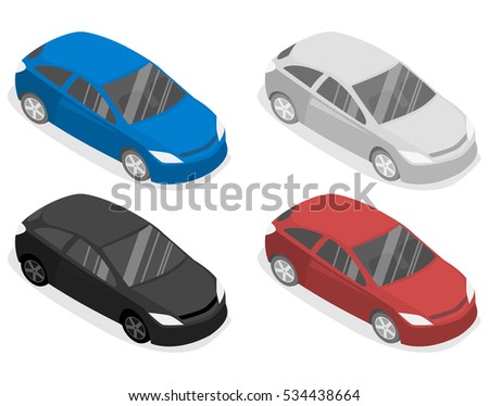 Isometric flat 3D concept vector car. Urban transport.