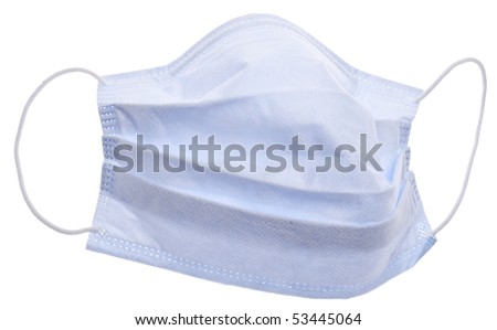 Surgical Mask Isolated on White with a Clipping Path. Royalty-Free Stock Photo #53445064