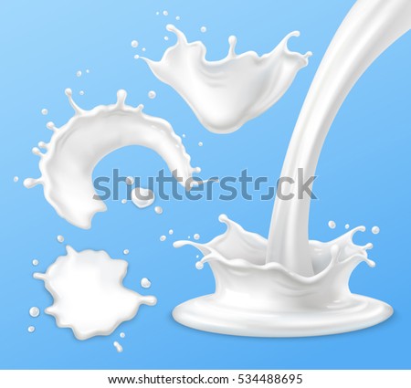 Milk splashes, drops and blots Royalty-Free Stock Photo #534488695