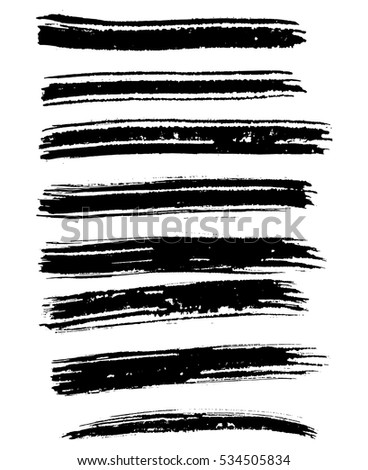 Black ink vector brush strokes. Vector illustration. Grunge texture