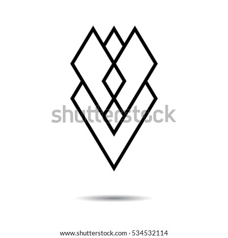 Stylized tulip - vector logo isolated on the white background. 