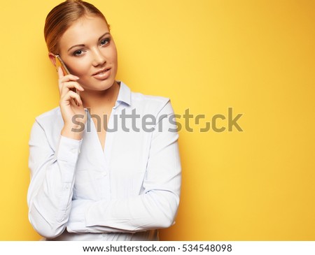 lifestyle, business  and people concept: smiling business woman 