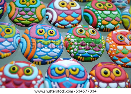 Sugar cakes  , Owl shaped , Funny Bird