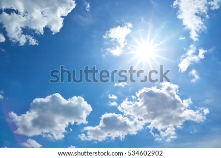 Sun behind the cloud. Nature composition. Royalty-Free Stock Photo #534602902