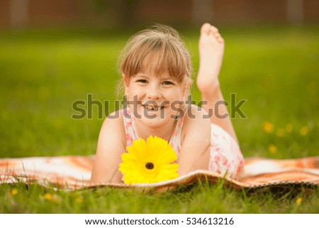 Portrait of happy little girl.